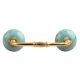 Sea Green Leaf Ceramic Bridge Handle